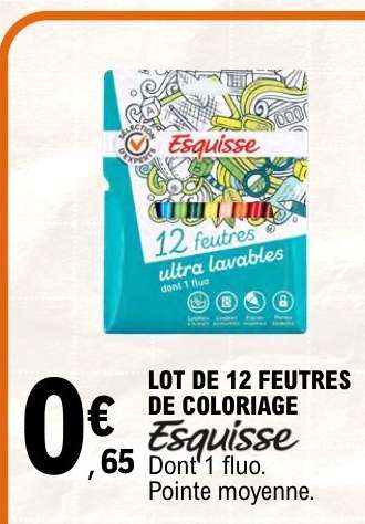 LOT DE 12 FEUTRES DE COLORIAGE Esquisse