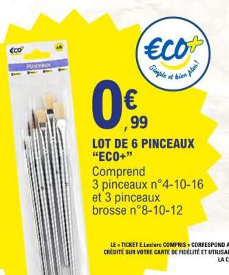 LOT DE 6 PINCEAUX “ECO+”