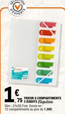 TRIEUR 8 COMPARTIMENTS 3 RABATS Esquisse
