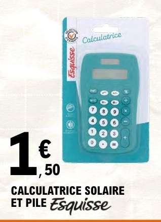Calculatrice Solaire et Pile Esquisse