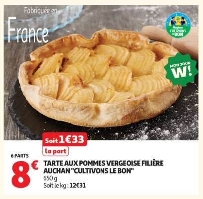 Tarte Aux Pommes Vergeoise Filière Auchan "Cultivons Le Bon"