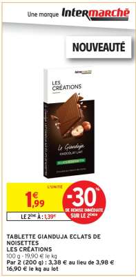 TABLETTE GIANDUJA ECLATS DE NOISETTES