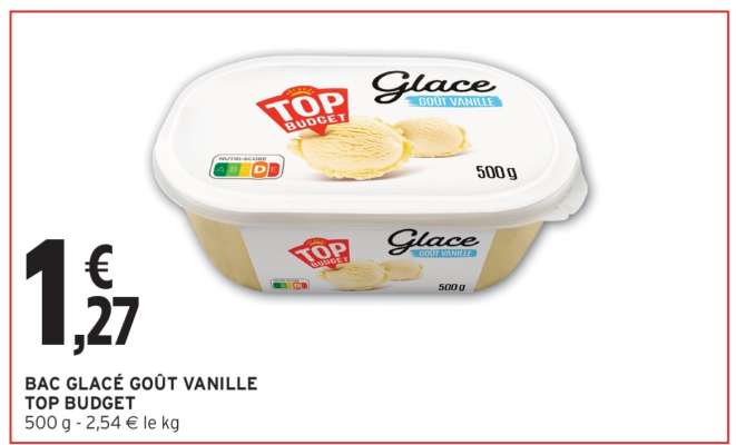 BAC GLACÉ GOÛT VANILLE TOP BUDGET