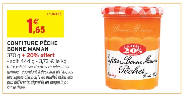 CONFITURE PÊCHE BONNE MAMAN