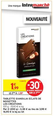 TABLETTE GIANDUJA ECLATS DE NOISETTES