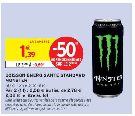 BOISSON ÉNERGISANTE STANDARD MONSTER