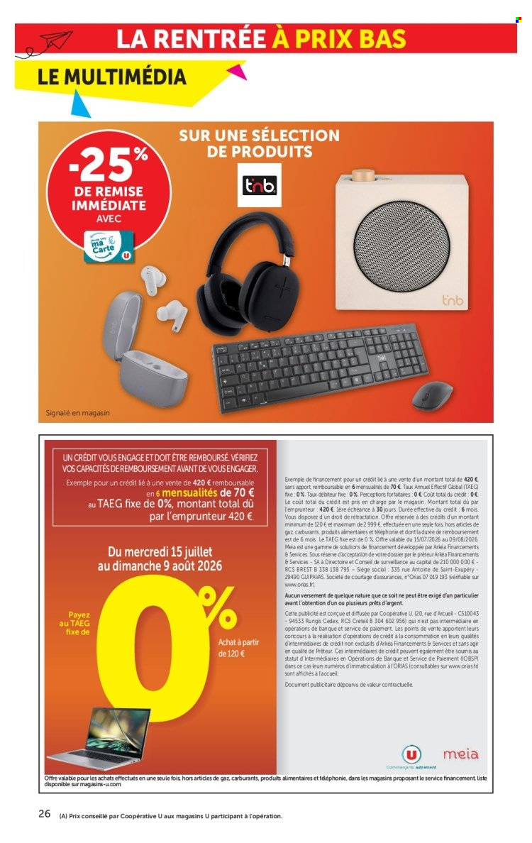 Catalogue SUPER U - 15.07.2026 - 09.08.2026. Page 26