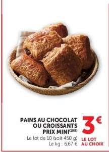 Pains au chocolat ou croissants