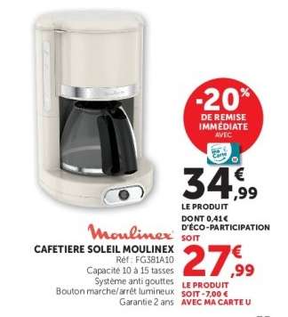 Cafetière Soleil Moulinex