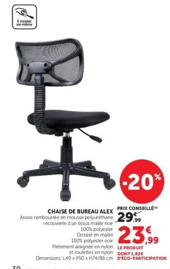 CHAISE DE BUREAU ALEX