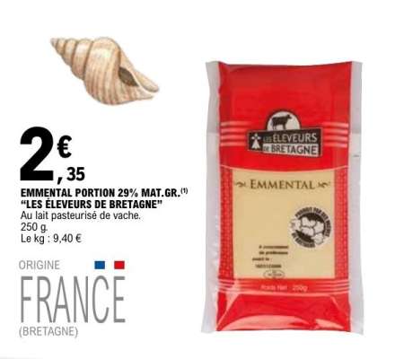 EMMENTAL PORTION 29% MAT.GR. “LES ÉLEVEURS DE BRETAGNE”