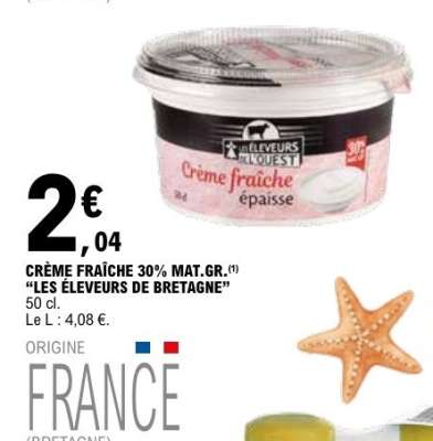 CRÈME FRAÎCHE 30% MAT.GR. "LES ÉLEVEURS DE BRETAGNE"