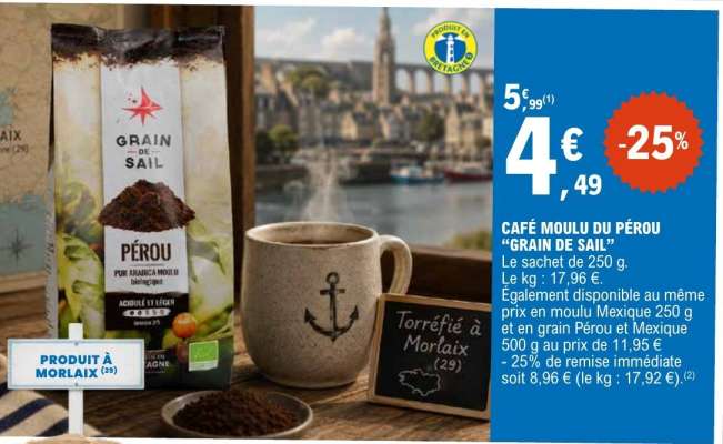CAFÉ MOULU DU PÉROU "GRAIN DE SAIL"