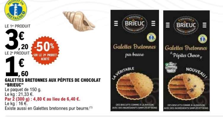 GALETTES BRETONNES AUX PÉPITES DE CHOCOLAT "BRIEUC"