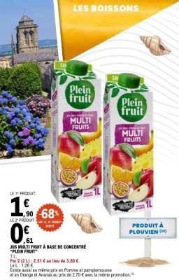 JUS MULTI FRUIT À BASE DE CONCENTRÉ "PLEIN FRUIT"