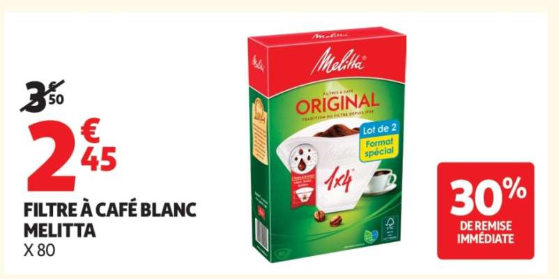 FILTRE À CAFÉ BLANC MELITTA