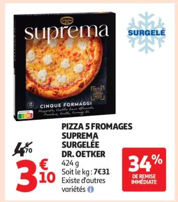 PIZZA 5 FROMAGES SUPREMA SURGELÉE DR. OETKER