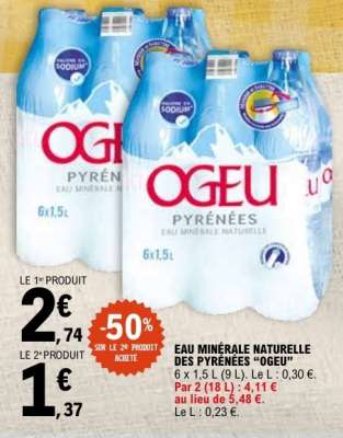 Eau Minérale Naturelle des Pyrénées 'Ogeu'
