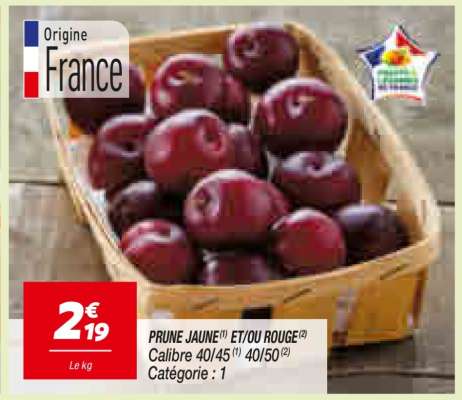 PRUNE JAUNE ET/OU ROUGE