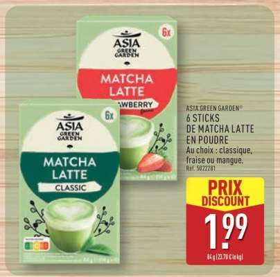 ASIA GREEN GARDEN 6 STICKS DE MATCHA LATTE EN POUDRE