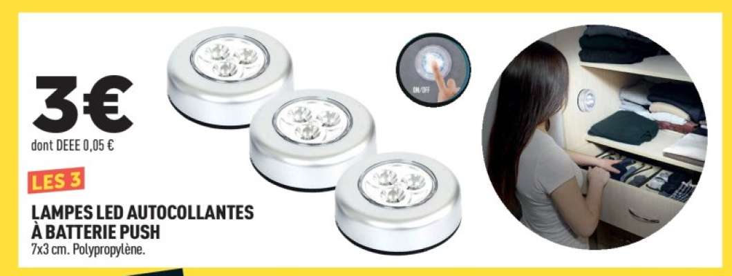 LES 3 LAMPES LED AUTOCOLLANTES À BATTERIE PUSH
