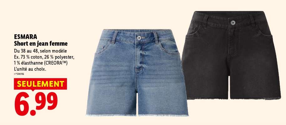 ESMARA Short en jean femme