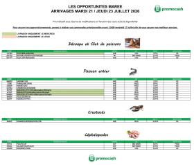Promocash - Offre marée