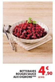 BETTERAVES ROUGES SAUCE AUX OIGNONS