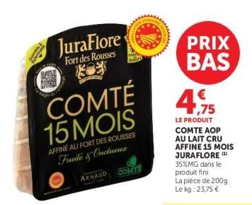 COMTÉ AOP AU LAIT CRU AFFINÉ 15 MOIS JURAFLORÉE