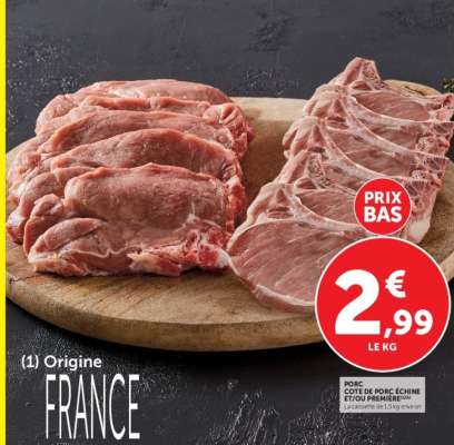 Porc Cote de Porc Echine et/ou Première