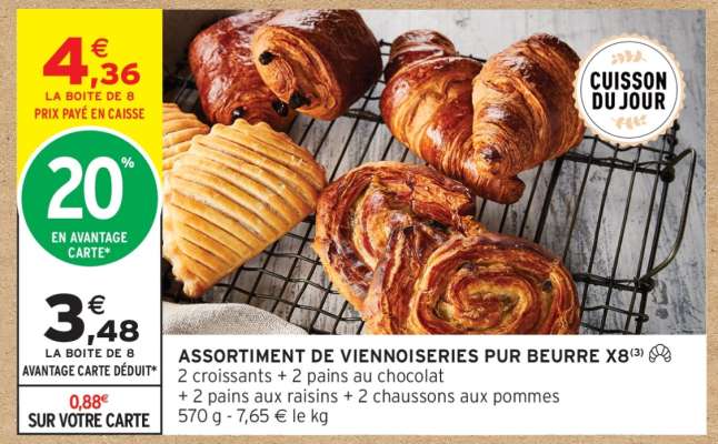 ASSORTIMENT DE VIENNOISERIES PUR BEURRE X8