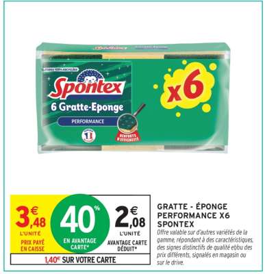 Gratte - Éponge Performance x6 Spontex