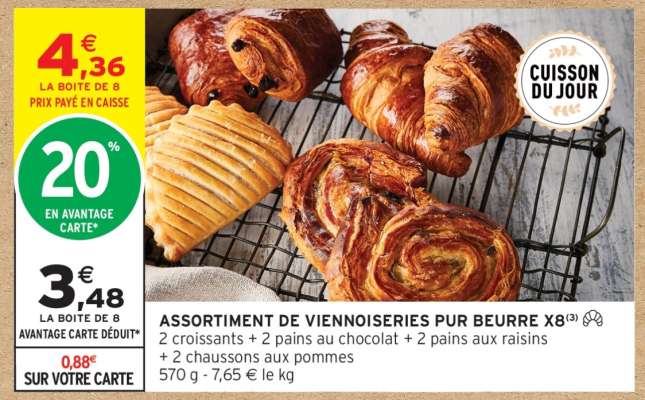 ASSORTIMENT DE VIENNOISERIES PUR BEURRE X8