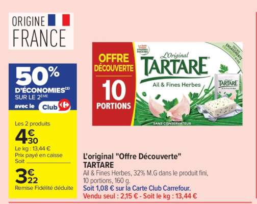 L'original "Offre Découverte" TARTARE