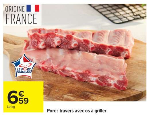 Porc : travers avec os à griller