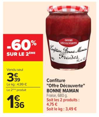 Confiture «Offre Découverte» BONNE MAMAN