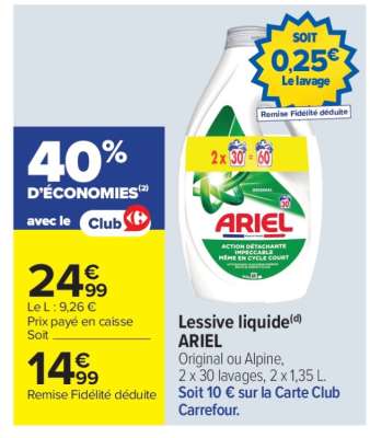 LESSIVE LIQUIDE "ARIEL"