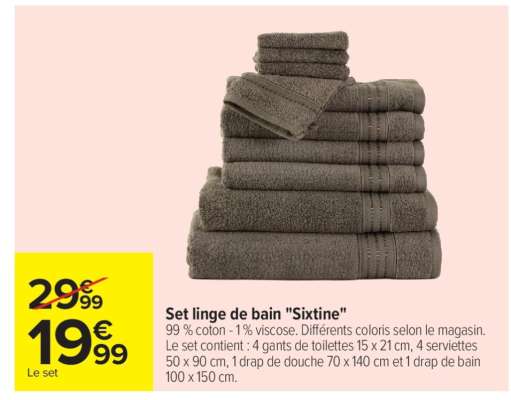 Set linge de bain 'Sixtine'
