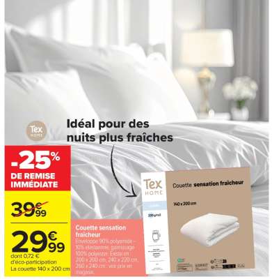 Couette sensation fraîcheur