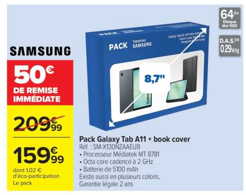 Pack Galaxy Tab A11 + book cover
