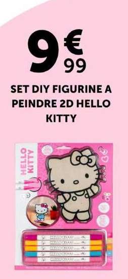 SET DIY FIGURINE A PEINDRE 2D HELLO KITTY