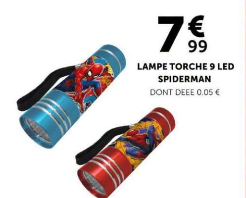 LAMPE TORCHE 9 LED SPIDERMAN