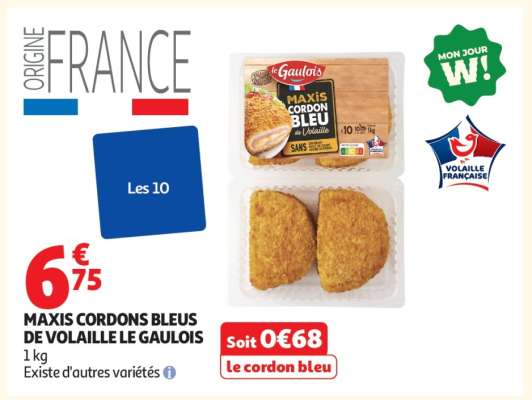 MAXIS CORDONS BLEUS DE VOLAILLE LE GAULOIS