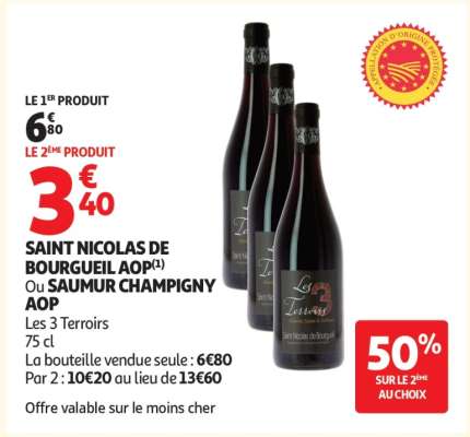 SAINT NICOLAS DE BOURGUEIL AOP ou SAUMUR CHAMPIGNY AOP
