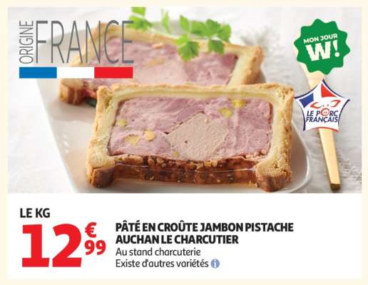 Pâté En Croûte Jambon Pistache Auchan Le Charcutier