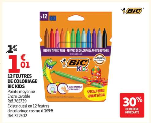 12 FEUTRES DE COLORIAGE BIC KIDS