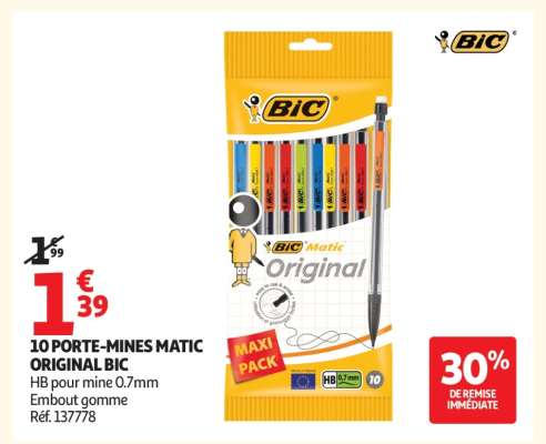 10 Porte-Mines Matic Original Bic