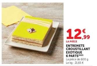 ENTREMETS CROUSTILLANT EXOTIQUE 6 PARTS