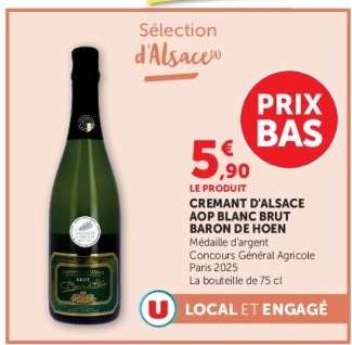 CREMANT D'ALSACE AOP BLANC BRUT BARON DE HOEN
