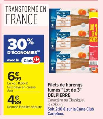 Filets de harengs fumés "Lot de 3" DELPIERRE